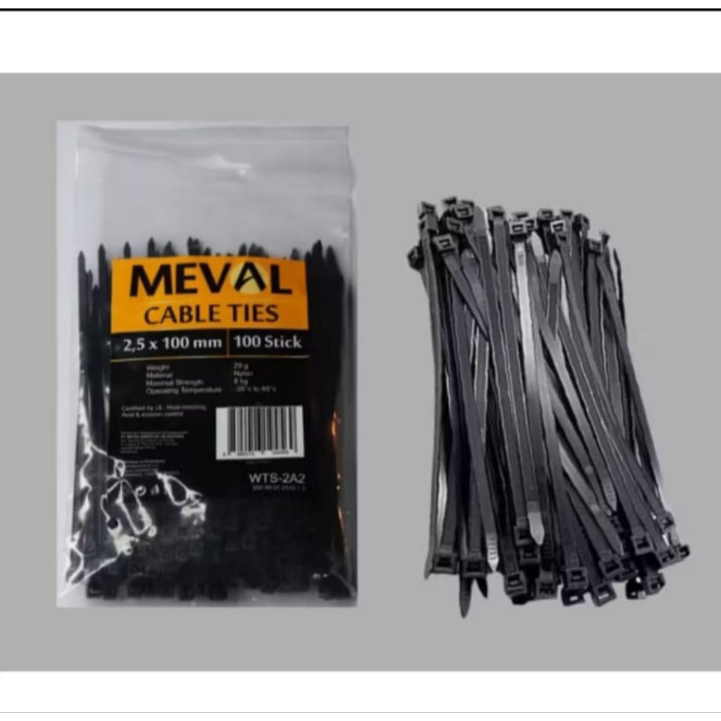

Meval Kabel Ties 2,5mm x 10cm- Isi 100pcs - Hitam