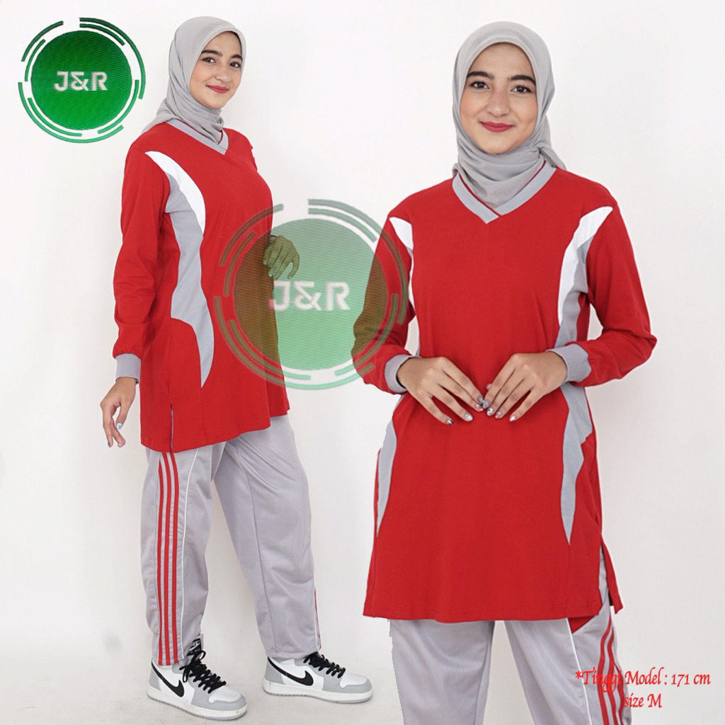 STELAN BAJU OLAHRAGA WANITA TUNIK TANGAN KARET/ BAJU SENAM