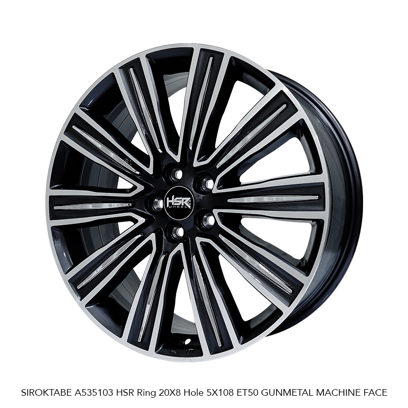 VELG MOBIL CHERY J6,CHERY OMODA 5,CHERY TINGGO HSR SIROKTABE R20 PCD 5X108 GUNMETAL POLISHED