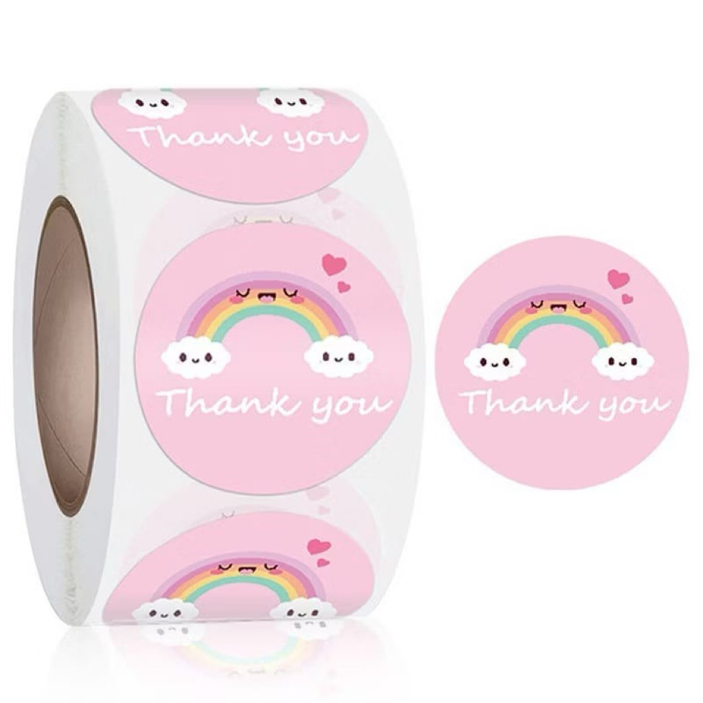 

roll sticker thank you isi 500pcs label sticker thank you