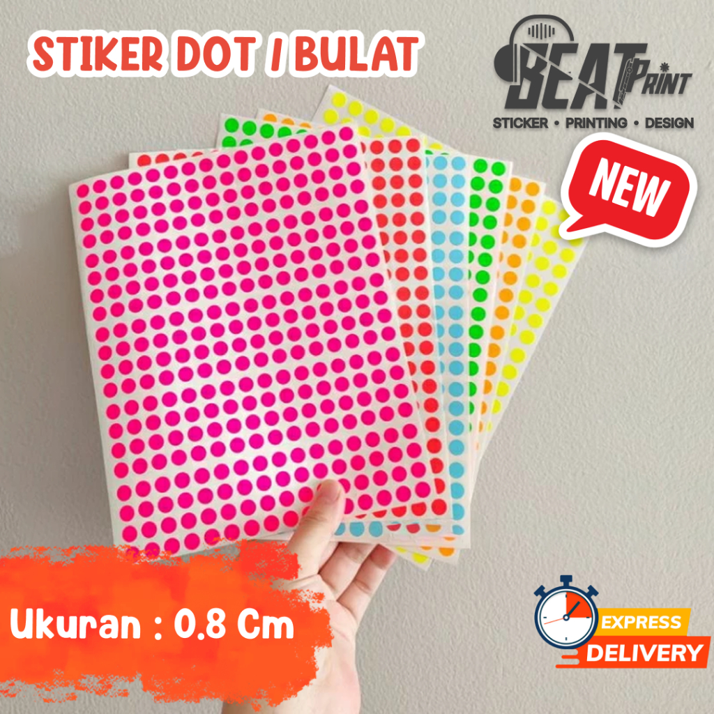 

STIKER BULAT KECIL ECER 1 LEMBARAN / STICKER DOT KECIL WARNA WARNI | BEAT PRINT
