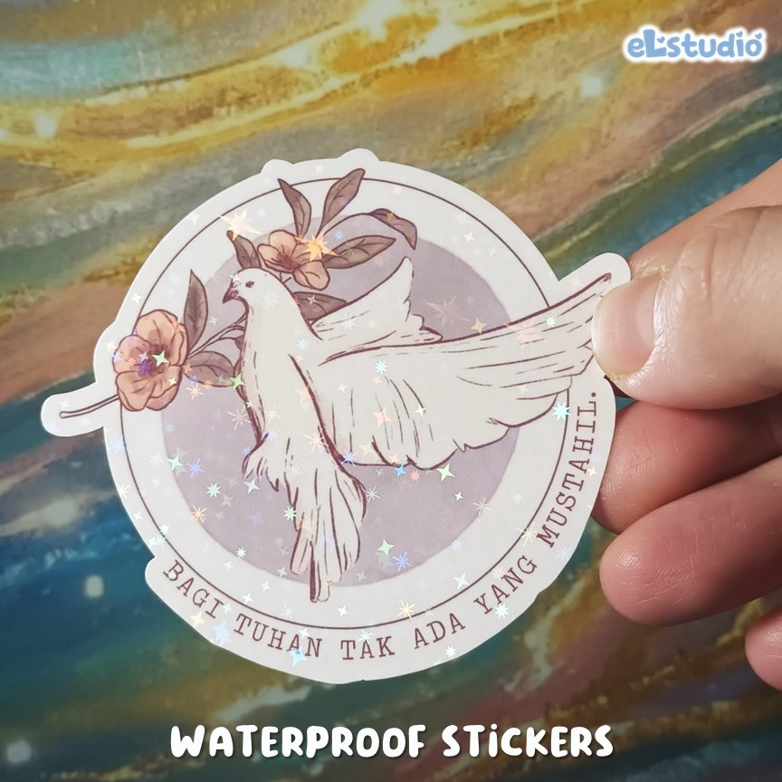 

Bagi Tuhan Tak Ada yang Mustahil Vinyl Glitter Sticker Gospel Waterproof - ELSTUDIO Sticker VINYL Laptop tahan air