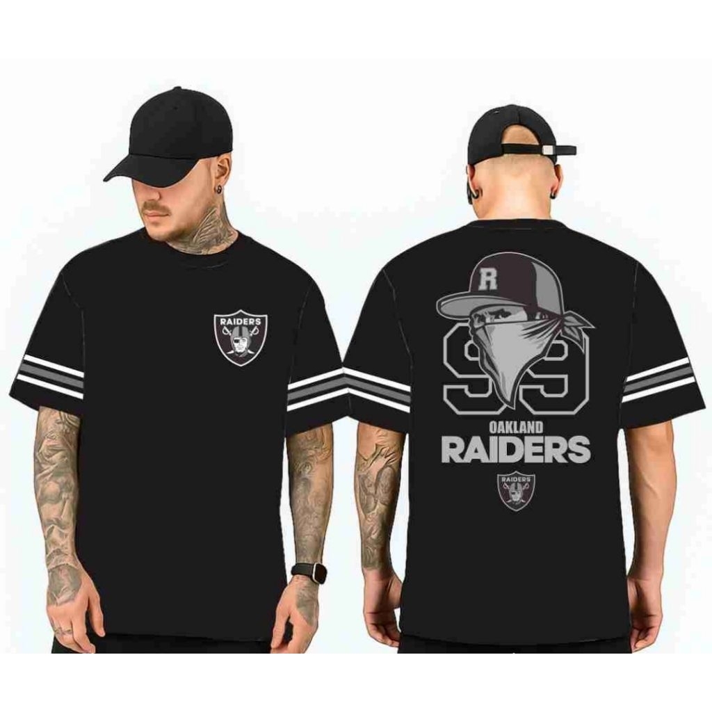 Kaos Man Oblong Allsize Oakland Raiders
