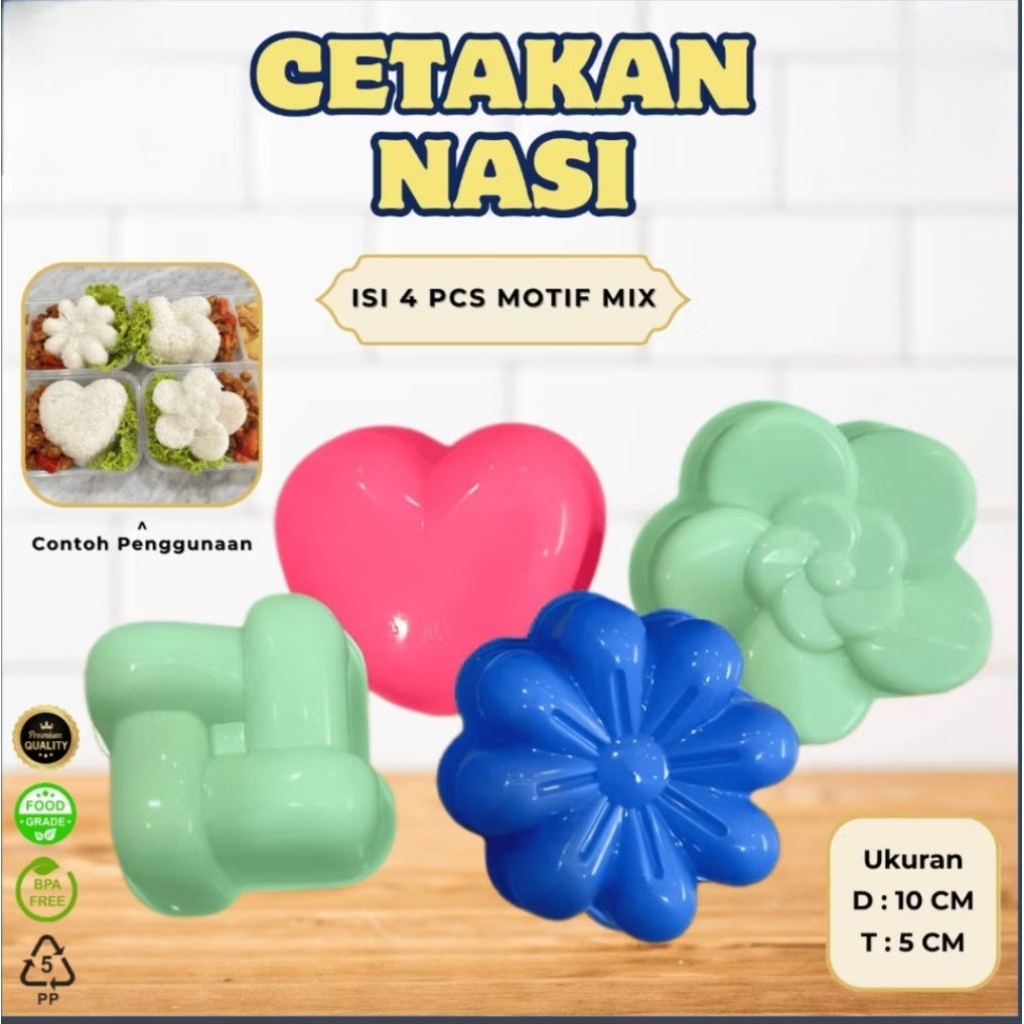[ISI 4 PCS] CetakanNasiBesar Jumbo Plastik/Pencetak Nasi Box Motif Besar/CetakanNasi BesarBolu Kukus
