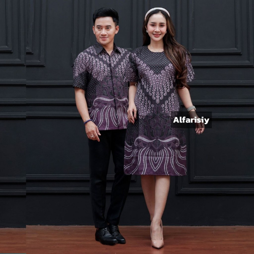 Harga Sepasang Dress Batik Couple Wanita Jumbo Gaun Natal Kekinian