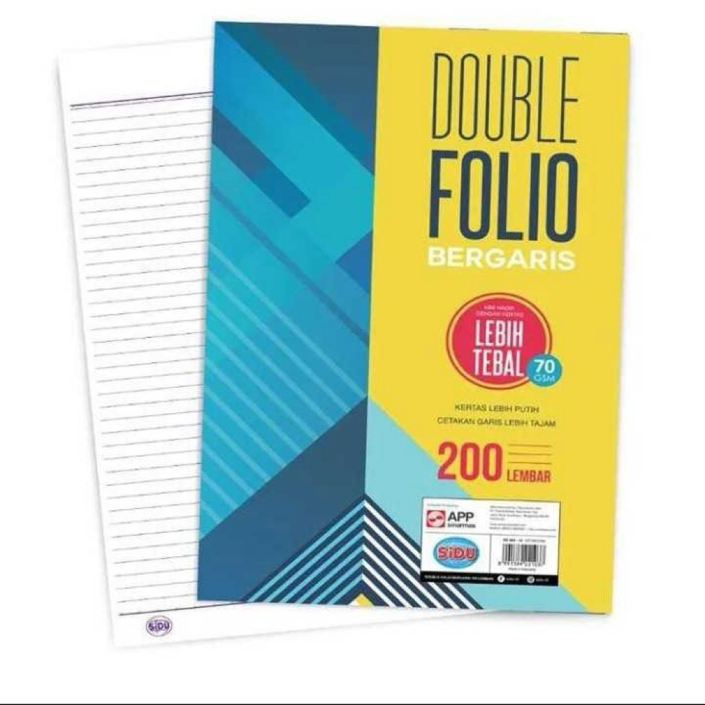 

Kertas Folio Bergaris Sidu isi 10 Lembar / Double Folio Garis F4