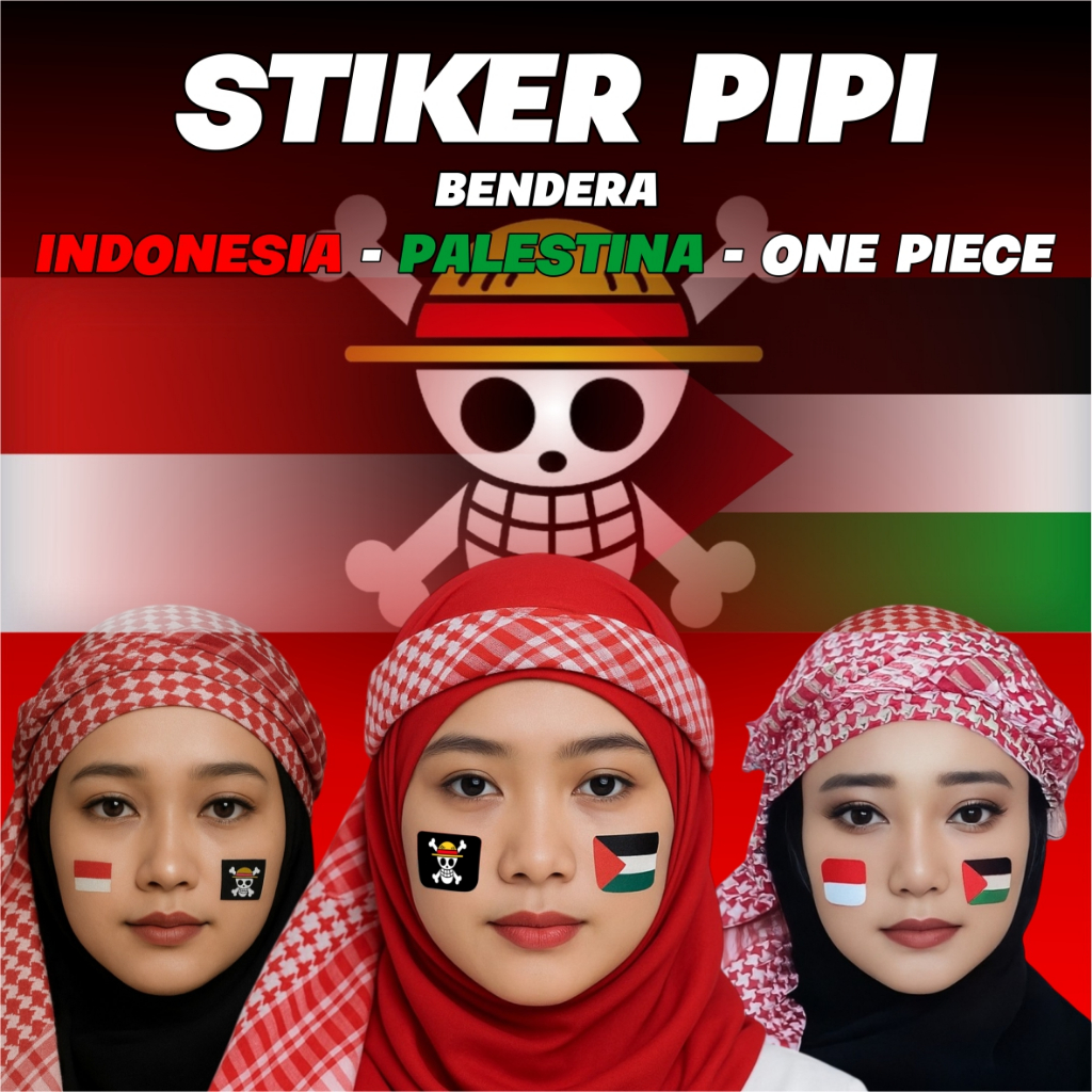 

Stiker Pipi Bendera Indonesia One Piece Palestina HUT RI Isi 200 Pcs