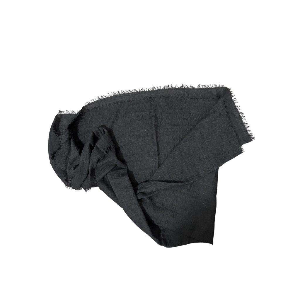 pashmina crinkle hitam