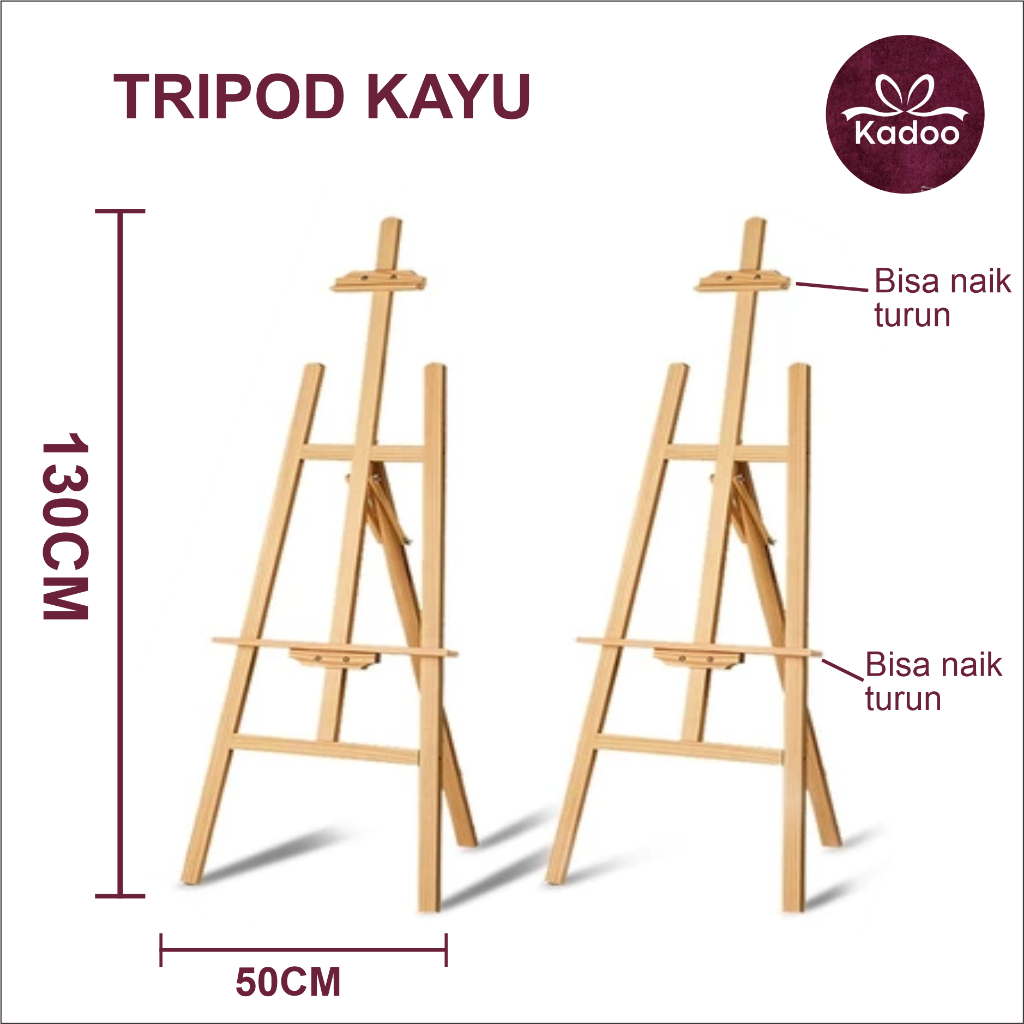 

Hightune Easel Kayu Holder Foto Stand Tripod Kayu Frame Kanvas Lukisan Tripod Frame Kayu