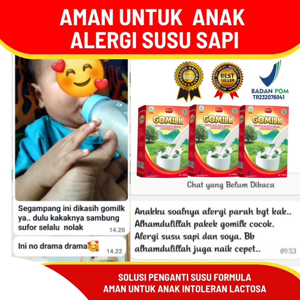 GOMILK 200gr – Susu Etawa untuk Anak 1 Tahun ke Atas | Nafsu Makan, Pencernaan, Tulang, Maag