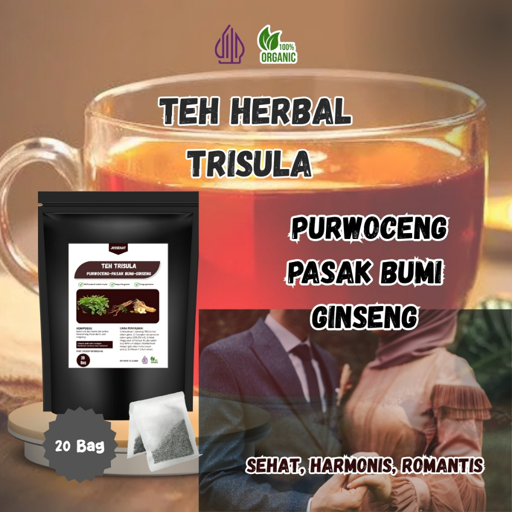 

TEH HERBAL TRISULA All In One - Purwoceng Pasak Bumi Ginseng 100% Organik 20 Kantong