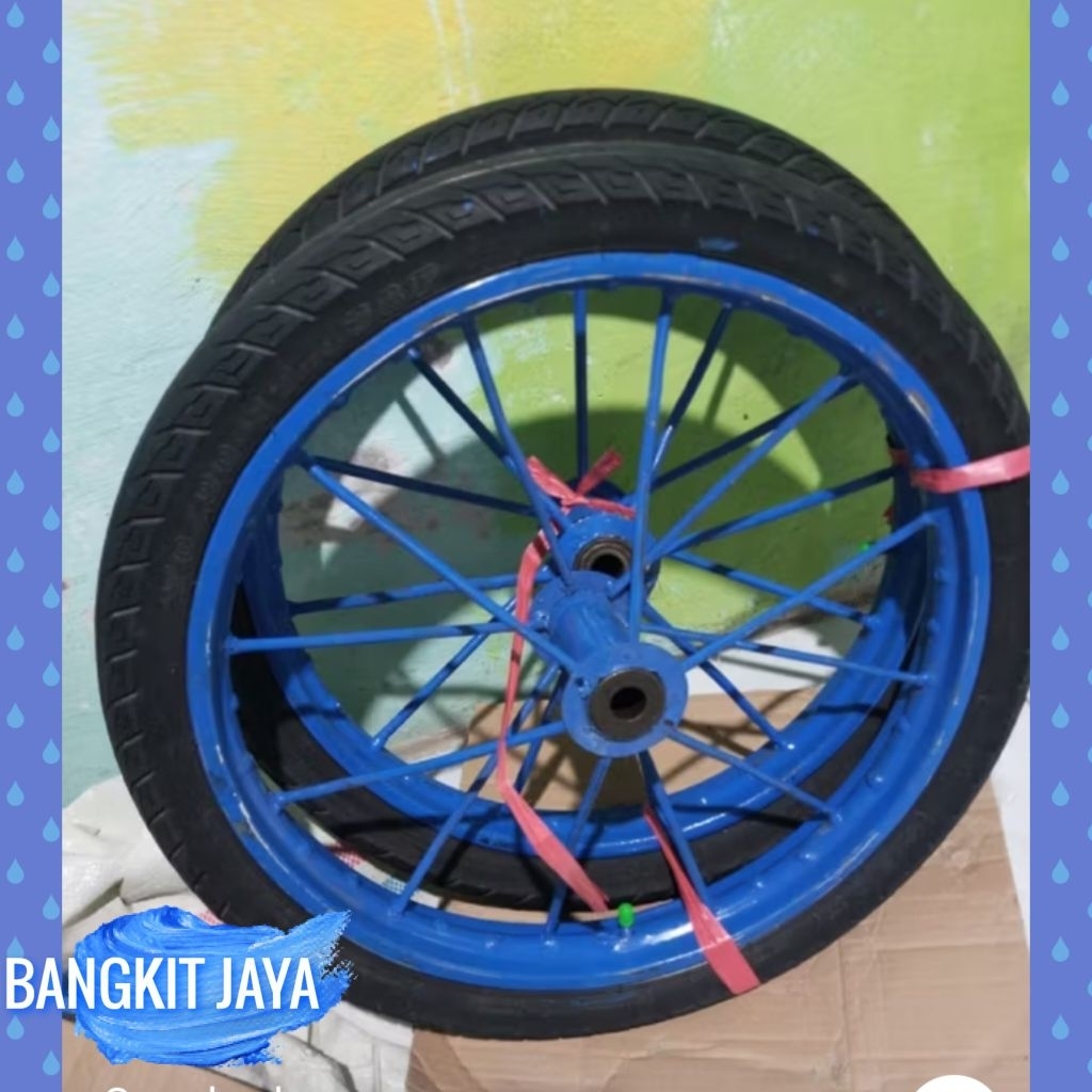 Roda Gerobak Ring 17 Lengkap As Panjang