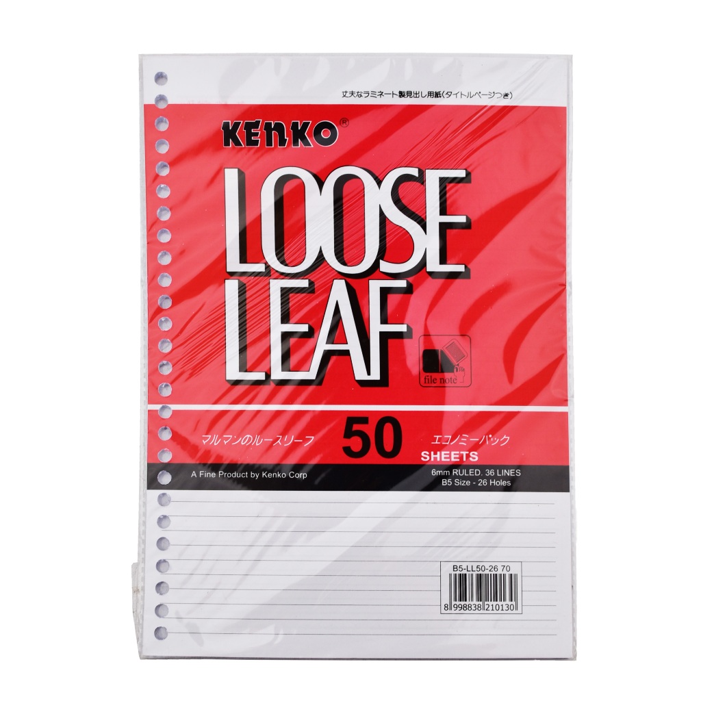 

Isi Binder / Loose Leaf Kenko Ukuran B5 isi 50 Lembar Bergaris