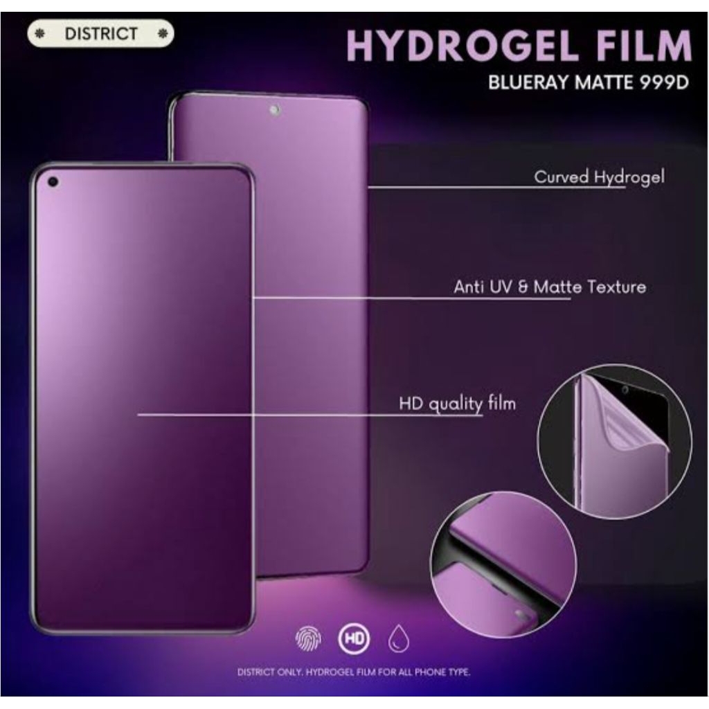 HYDROGELANTI RADIASI /  BLUE MATTE B SAMSUNG S7 Edge S8 S8+ Active S9 S9+ S10 S10+ Lite S20 S20+ FE 