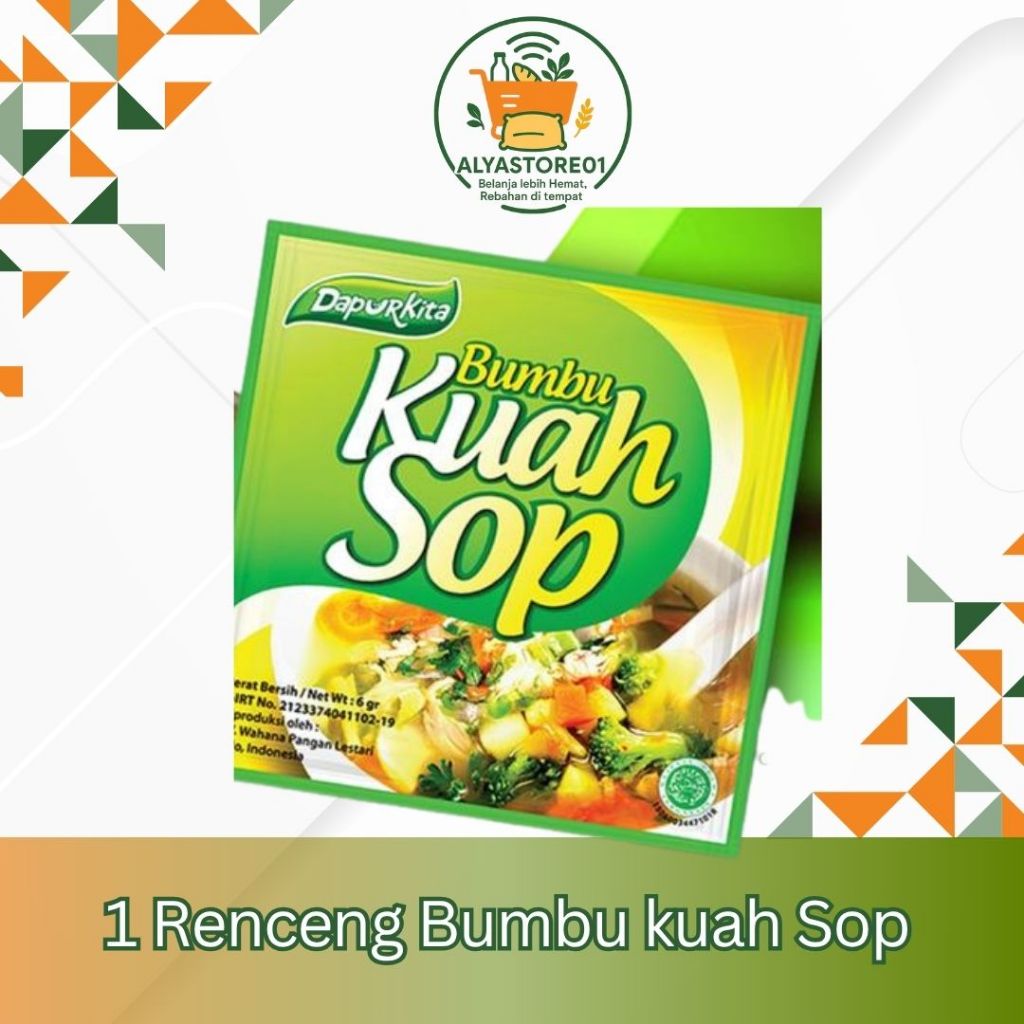 

BUMBU KUAH SOP AYAM DAPURKITA 1 RENGENGAN @12 SACHET / BUMBU SOP AYAM