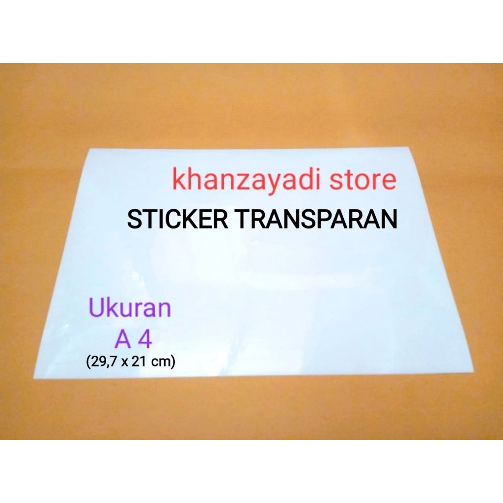 

Kertas stiker transparan A4 sticker transparant bening (glossy) A4 high quality