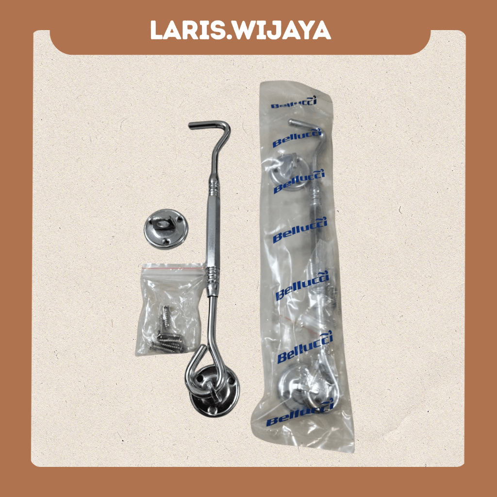 Hak Angin Bellucci 8 Inch Silver | Hak Angin Jendela Segi Ulir Classic - Per Pc