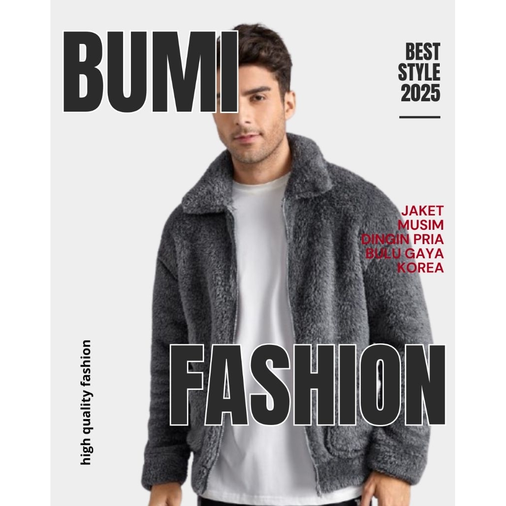 Jaket Bulu Pria Musim Dingin Gaya Korea – Tebal & Stylish