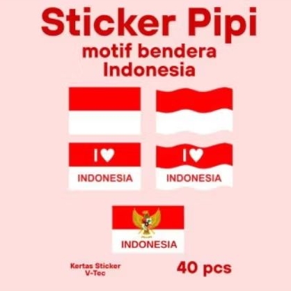 

Sticker Pipi Cutting | Motif bendera indonesia 40pcs.