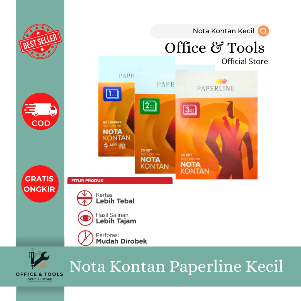 

Nota Kontan Paperline Kecil Nota Penjualan Invoice Kwitansi 1Ply 2Ply 3Ply Office & Tools