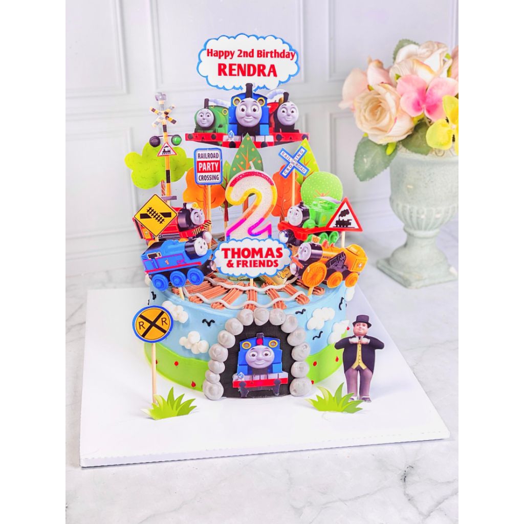 

Kue ulang tahun anak birthday Thomas and Friends topper cake