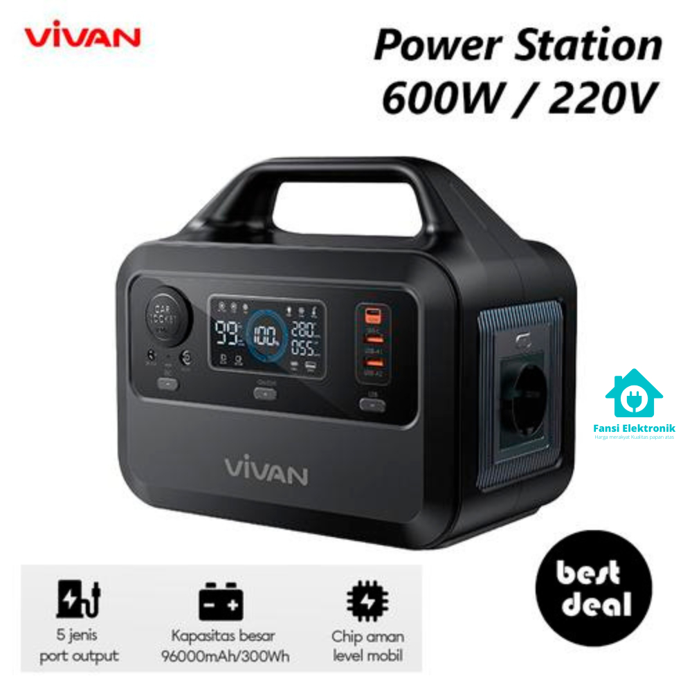 VIVAN Power Station VPS-P300 96000mAh 300W Backup Power Listrik Portable Generator