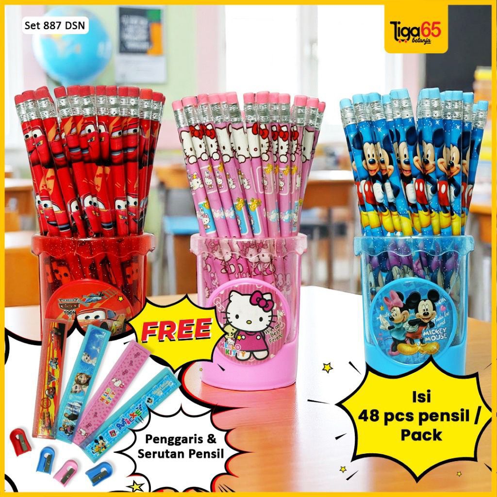 

48pcs Pensil Karakter / 1 Tabung Pensil Anak Sekolah