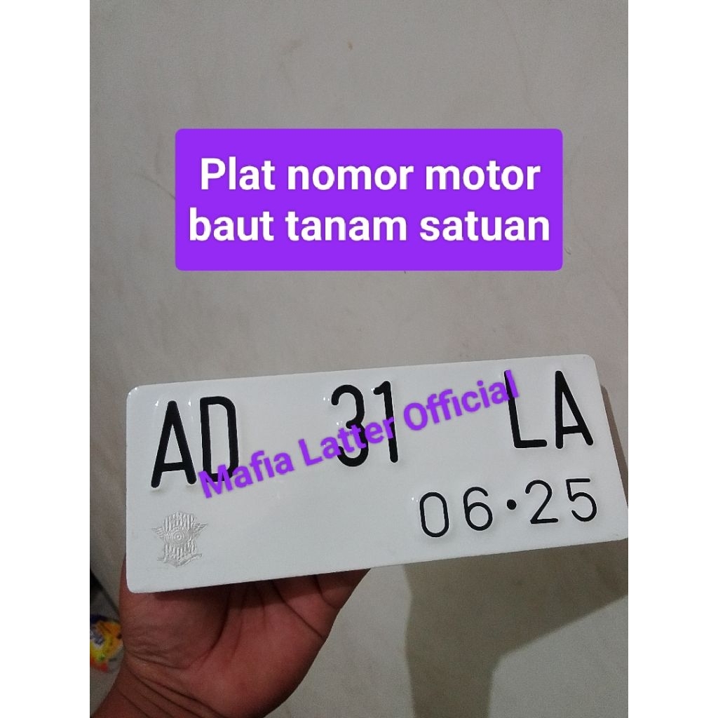 plat nomor motor baut tanam satuan