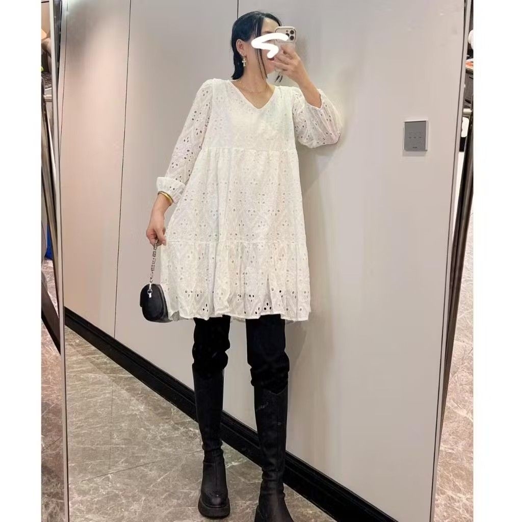 1808 Rykiel embroidered babydoll cotton dress