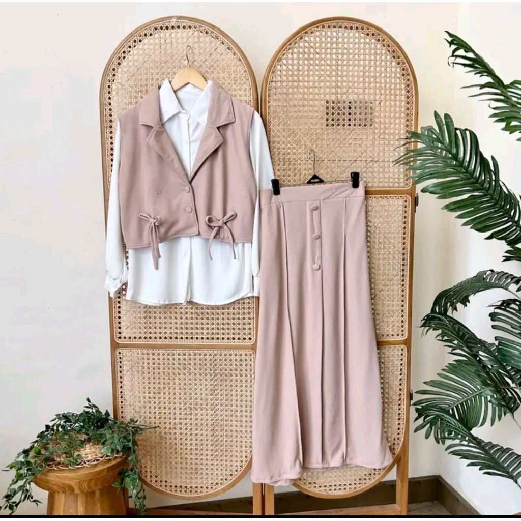 SETELAN 2IN1 ROK DAN VEST WANITA HANYA SET ROK DAN VEST TIDAK DENGAN KEMEJANYA | SET WANITA TERBARU 