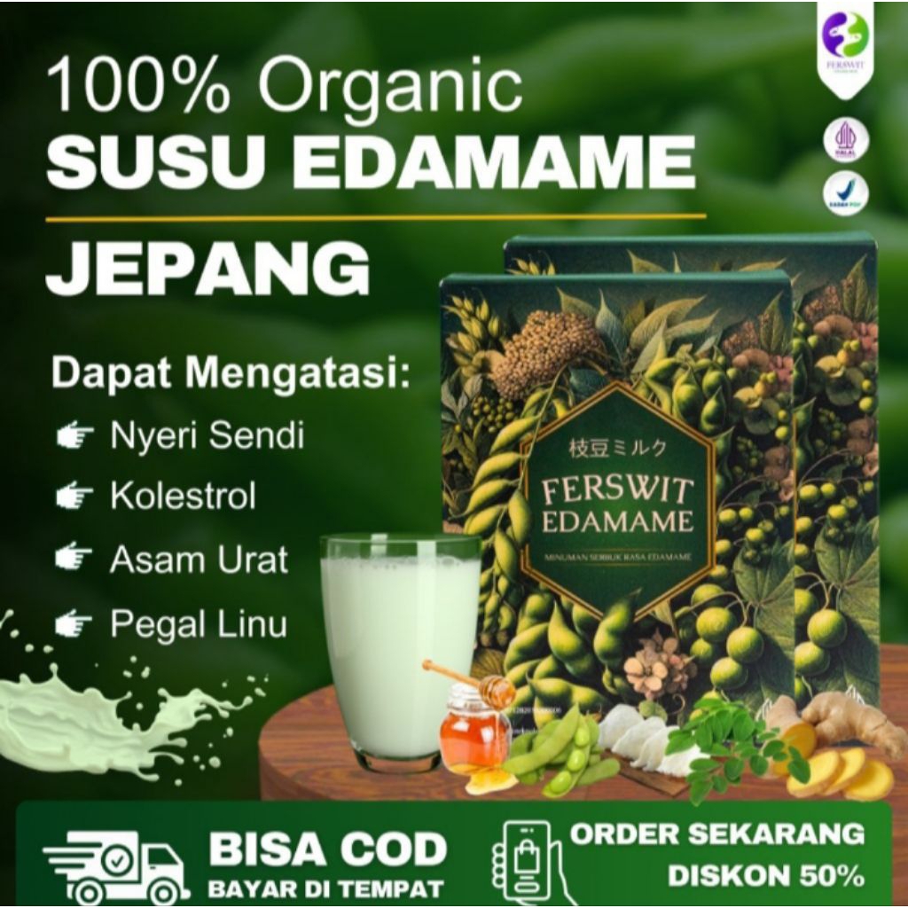 

Ferswit Edamame - Susu Bubuk Formula Terbaru Rendah Gula Mengatasi Diabetes Asam urat Kolesterol Nyeri tulang & sendi - Ferswit Edamame