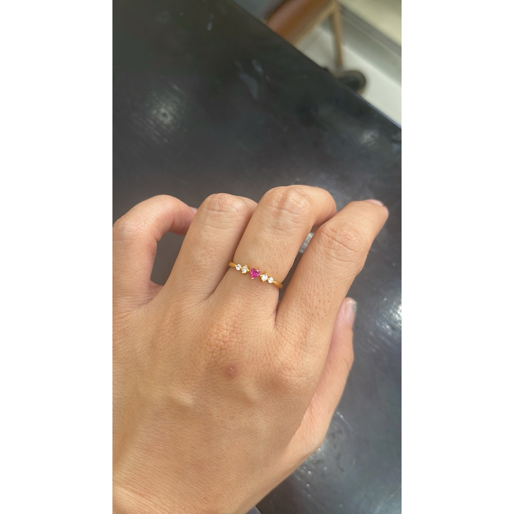 cincin red love emas asli kadar 875