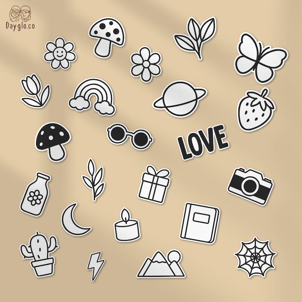 

[DAYGLO] 35 Pcs Sticker Line Pop | Vinyl Sticker Waterproof | Journaling | Case HP | Laptop