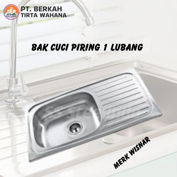 BTW - Bak Cuci Piring Stainless Winsar / Walnut 1 Lubang | Wastafel Dapur Minimalis Anti Karat
