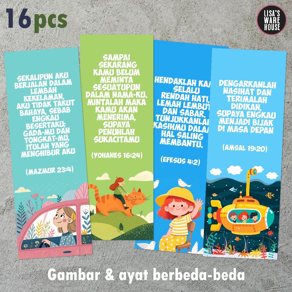 

16 Pcs Pembatas Alkitab Anak Volume 05