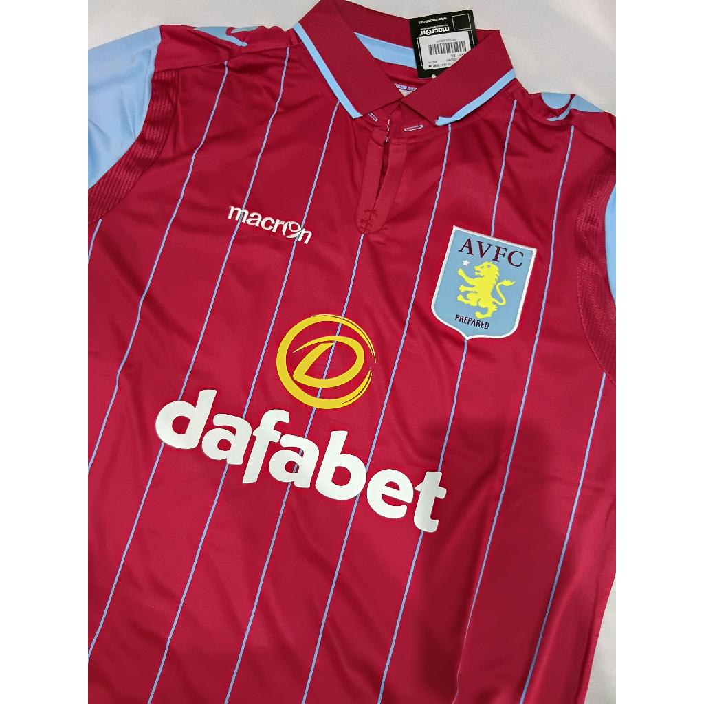 JERSEY BOLA RETRO VINTAGE ASTON VILLA HOME 2014/2015 GRADE ORI
