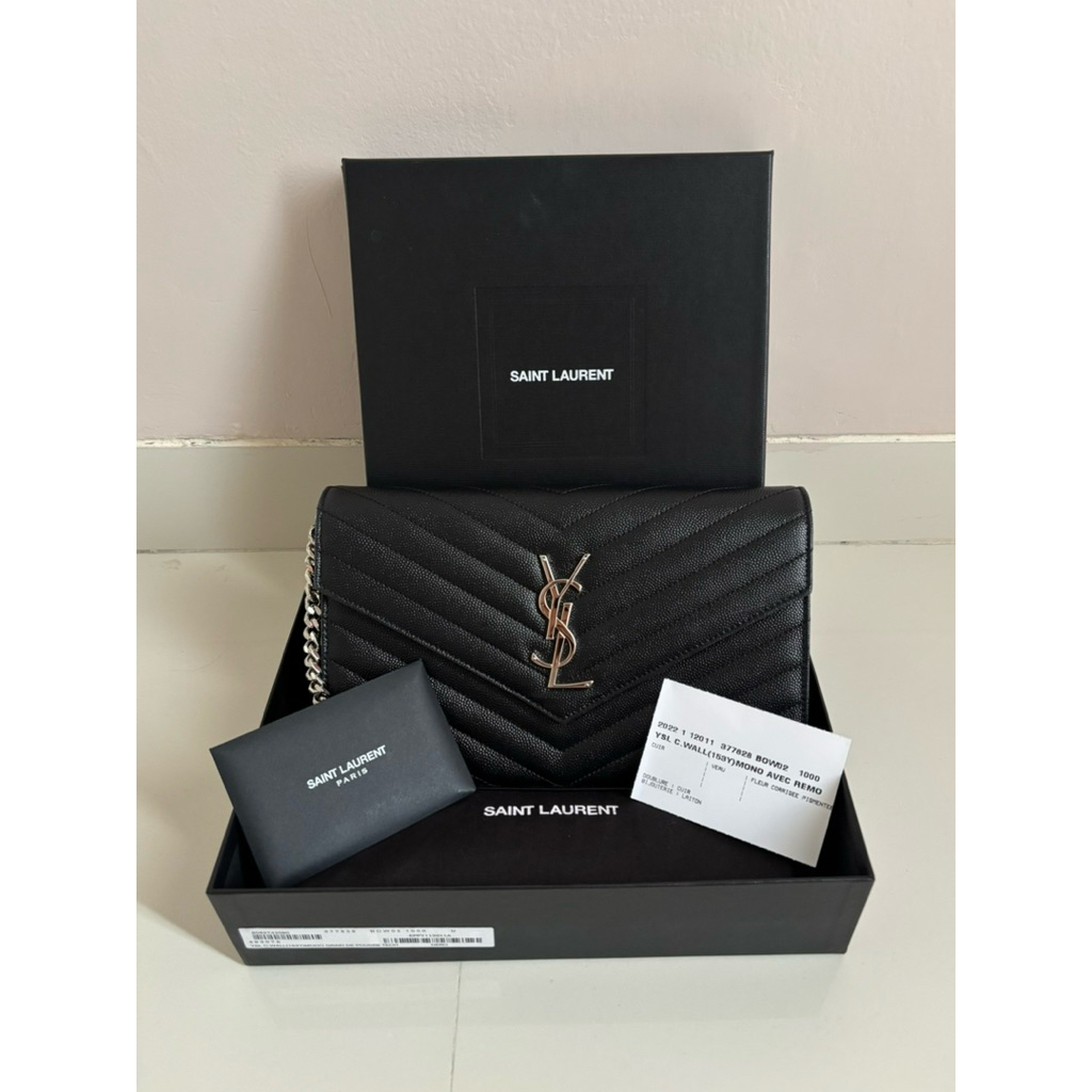 Yves Saint Laurent YSL Wallet On Chain WOC Black