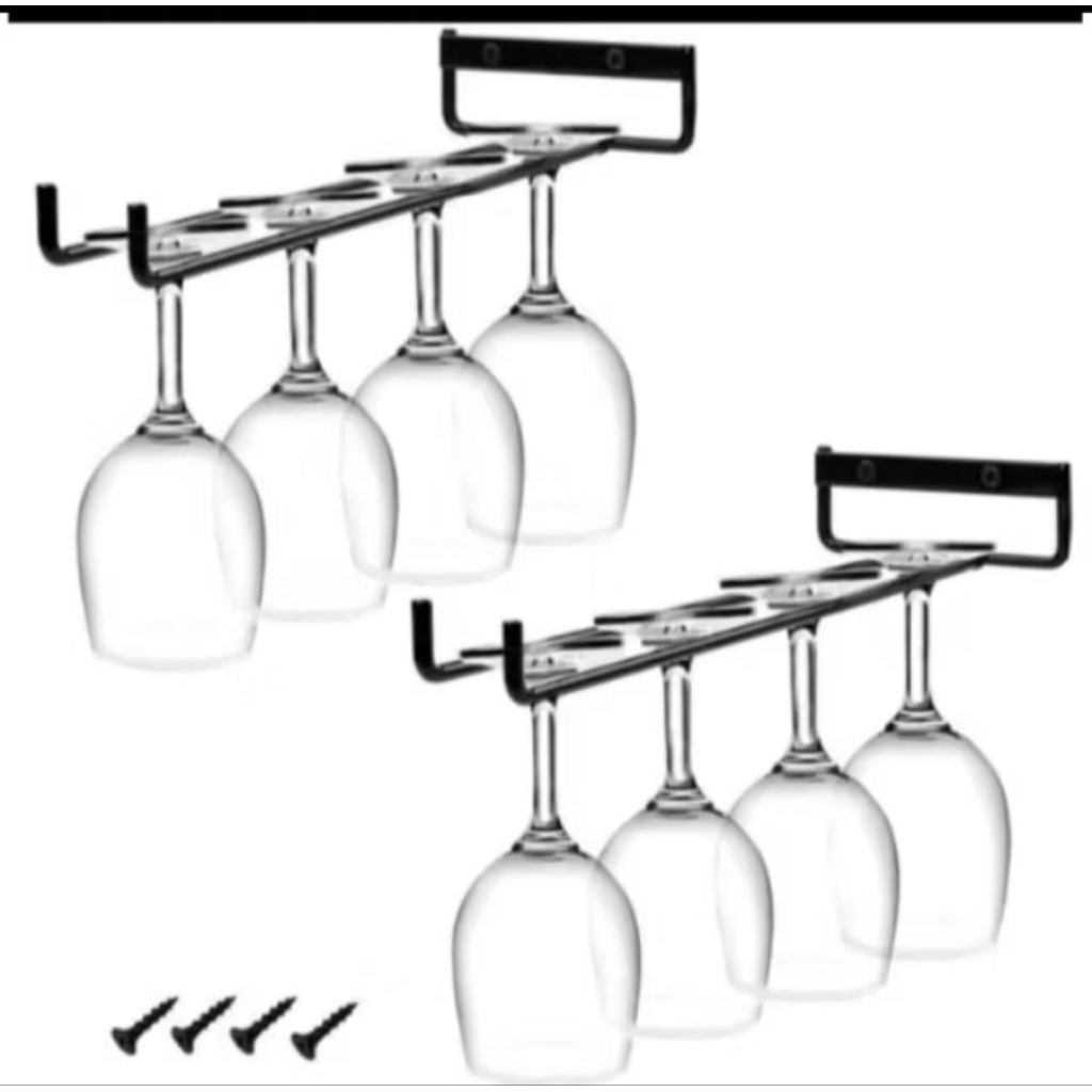 Rak Gelas Gantung / Rak Tempel Dinding / Rak Gelas Cafe Minibar