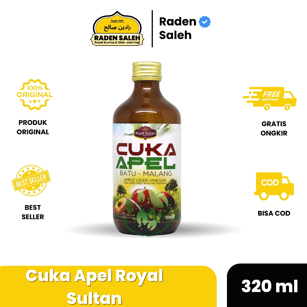 

CUKA APEL BATU MALANG ROYAL SULTAN 320 ml - APPLE VIDER VINEGAR CUKA APEL ASLI