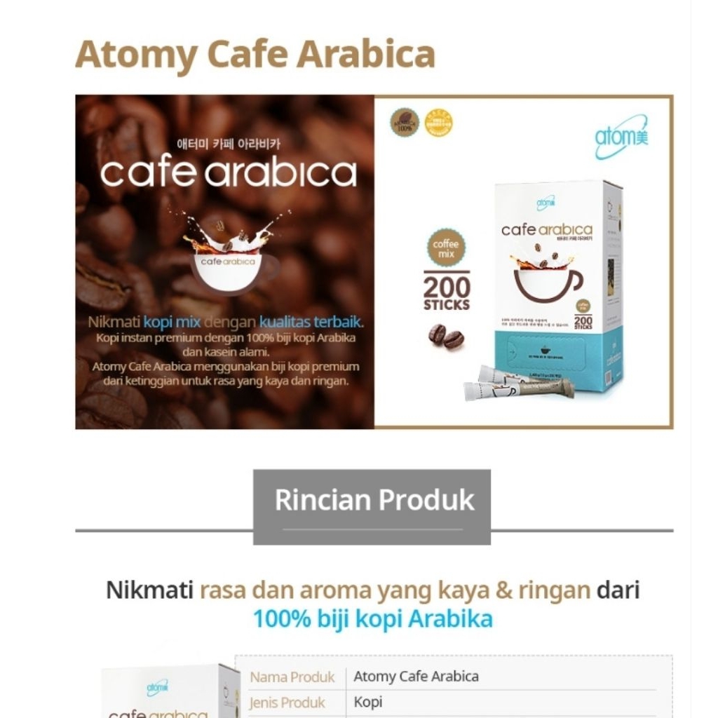 

Atomy Cafe Arabica isi 200 pcs