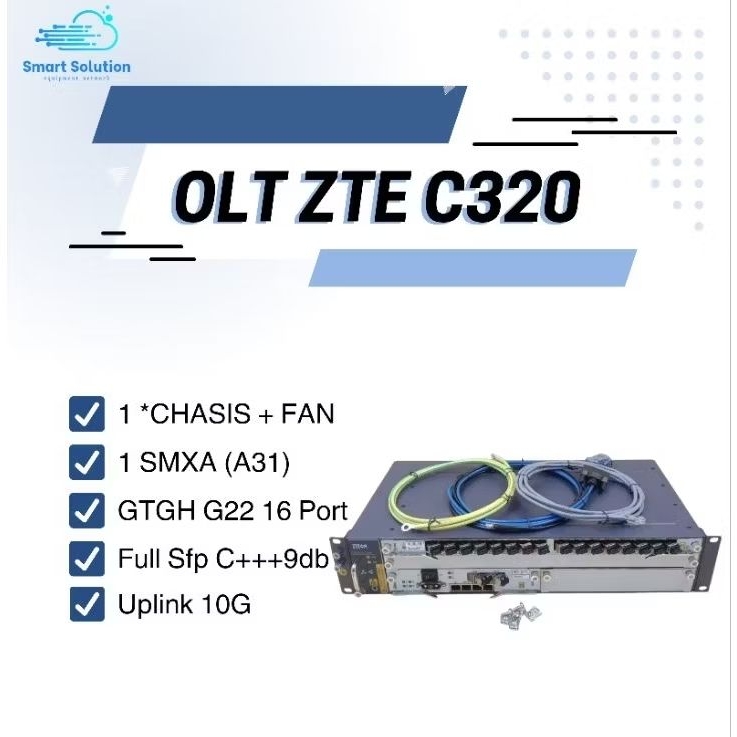 OLT ZTE C320 16 Port GTGH With Sfp c++++10db Uplink 10G