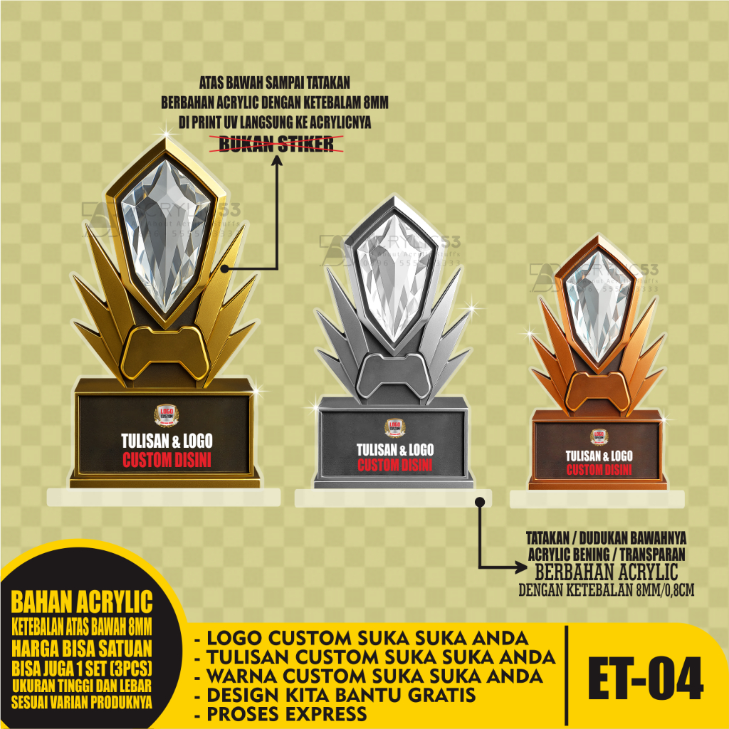 Piala Pes Fifa Playstation PS, Tropy Pes Fifa Playstation PS, Trophy Pes Fifa Playstation PS, Tropi 