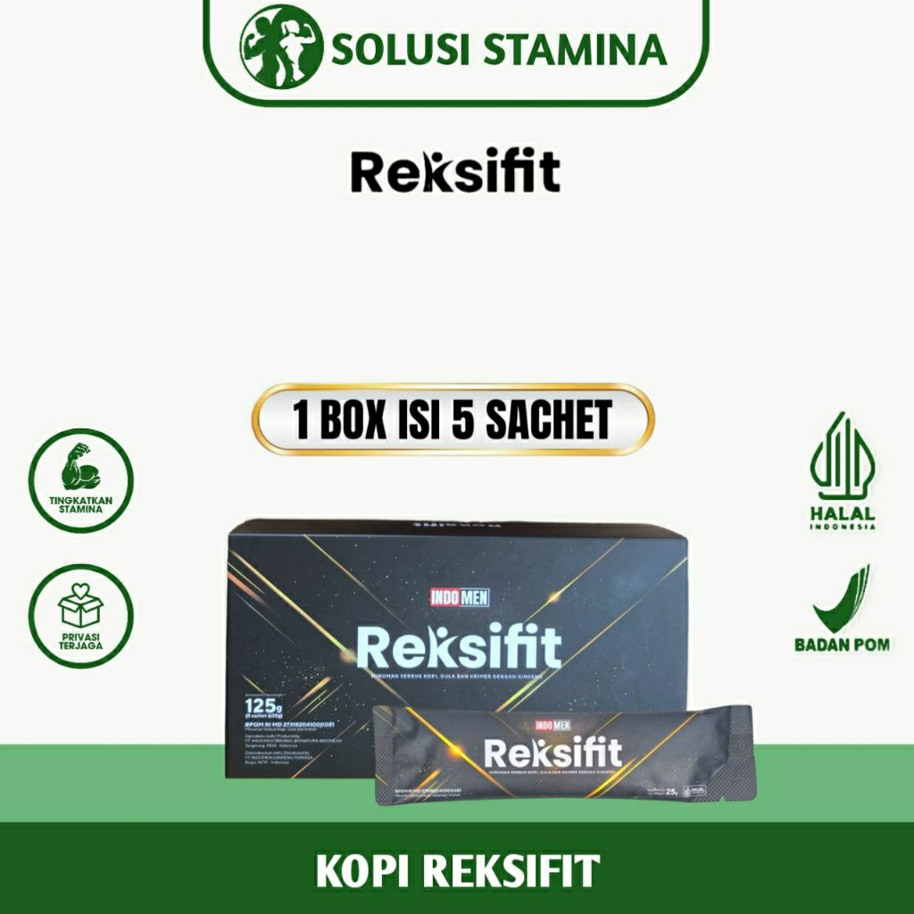 

INDOMEN Reksifit Kopi dengan Ginseng Meningkatkan Stamina Pria - 1 Box Isi 5 Sachet