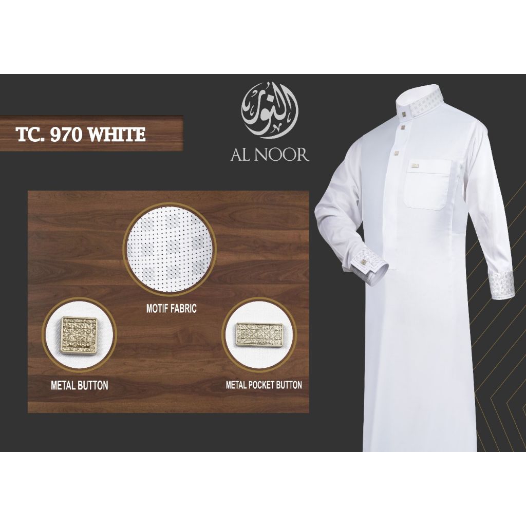Jubah Al Noor Putih Katun Premium