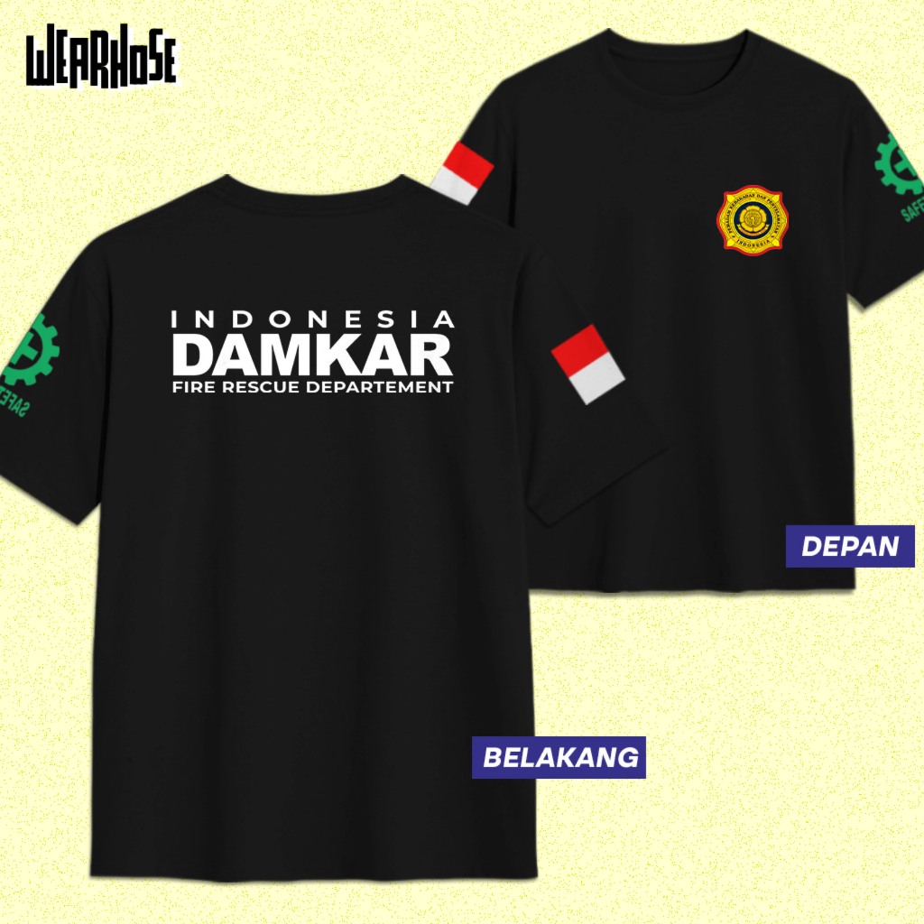 KAOS DAMKAR PEMADAM KEBAKARAN INDONESIA DB Kaos DAMKAR Organisasi Distro Pria Wanita Dewasa Atasan U