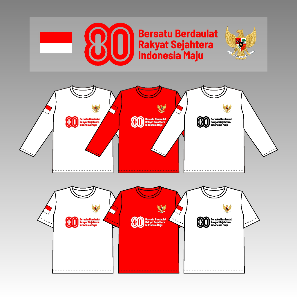 

Sablon Setrika Kaos HUT RI Ke 80 Logo Garuda Pancasila Bendera Merah Putih Logo Garuda Murah Berkualitas
