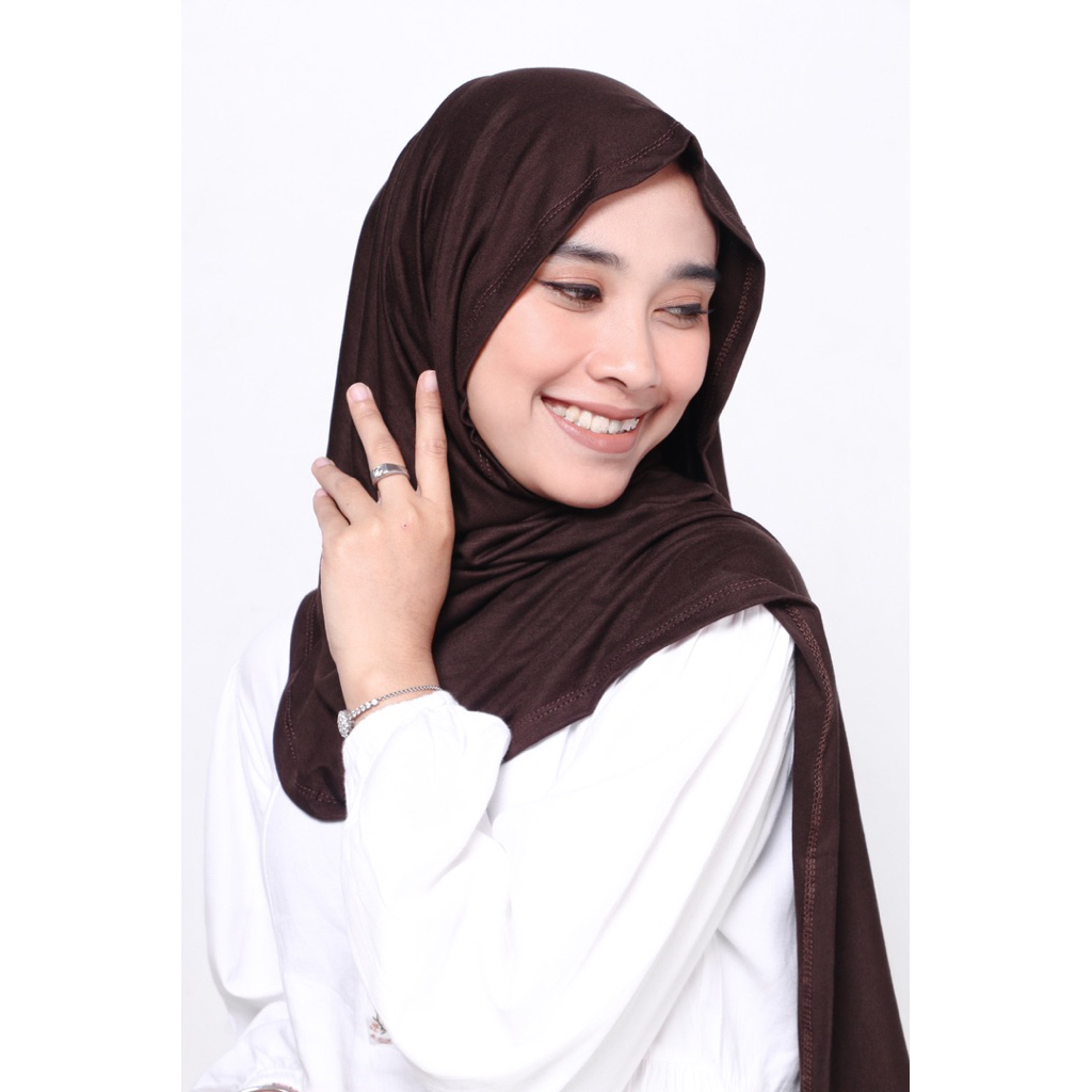 ZAFIRA HIJAB -Pashmina Kaos Rayon Hijab Pashmina Kaos Jilbab Pashmina Kaos Inner Rayon Stretchy Tarr