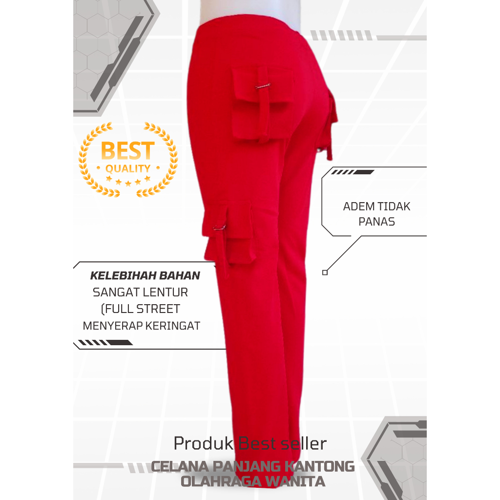 Celana Pdl kantong Wanita Jumbo Aerobik Wanita Senam