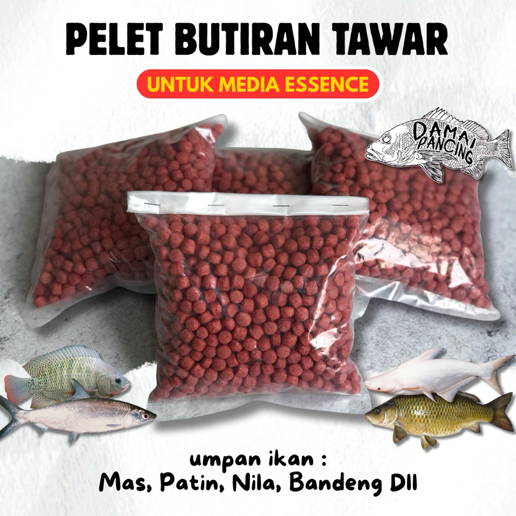 Umpan Ikan Bandeng Patin Tombro Nila Pelet Butiran Tawar Media Essen