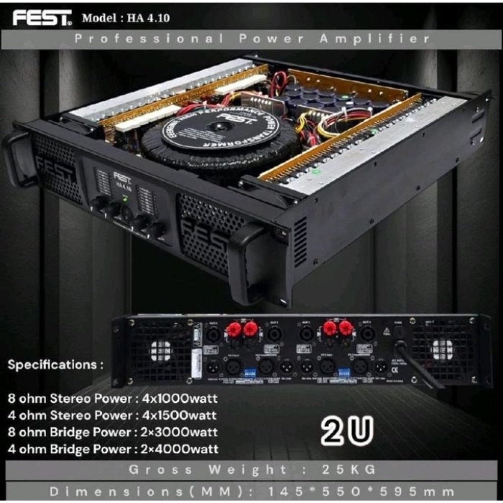 Power FEST HA 4.10 Original Amplifier fest 4 Channel Class H